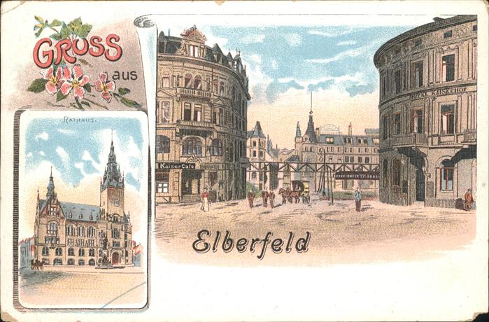 Elberfeld Wuppertal Rathaus Schwebebahn Pferdekutsche