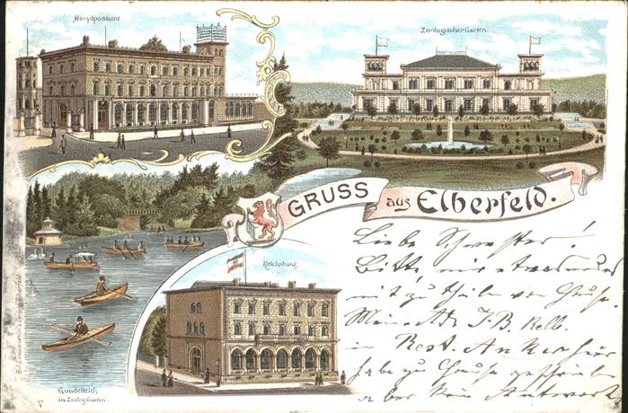 Elberfeld Wuppertal Postamt Zoologischer Garten Gondelteich
