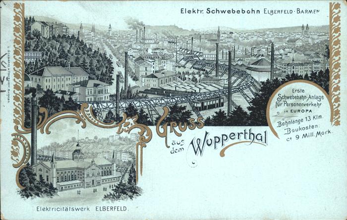 Elberfeld Wuppertal Schwebebahn Barmen Elektrizitätswerk Fe