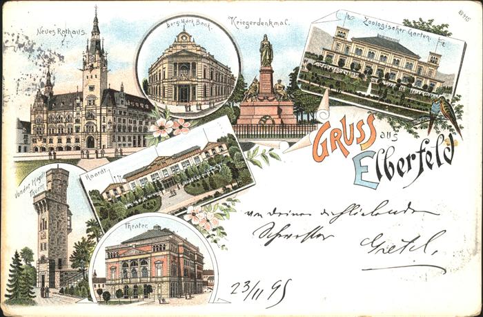 Elberfeld Wuppertal Rathaus Bergisch Märkische Bank Krieger