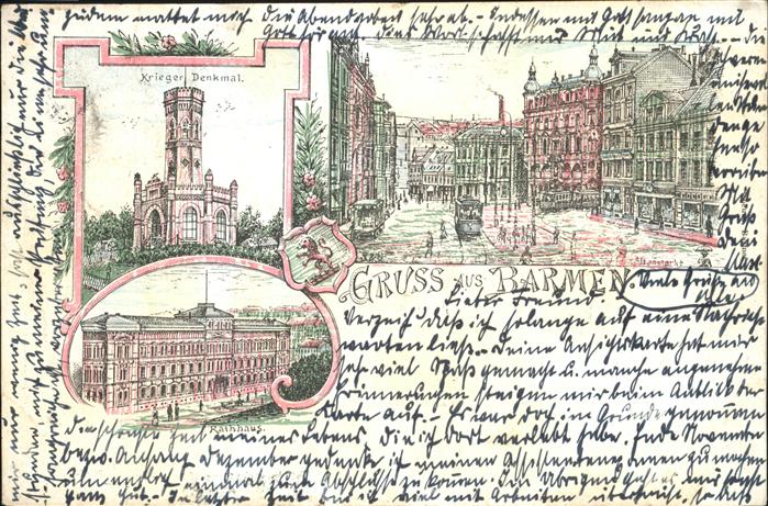 Barmen Wuppertal Kriegerdenkmal Rathaus Altenmarkt Stras