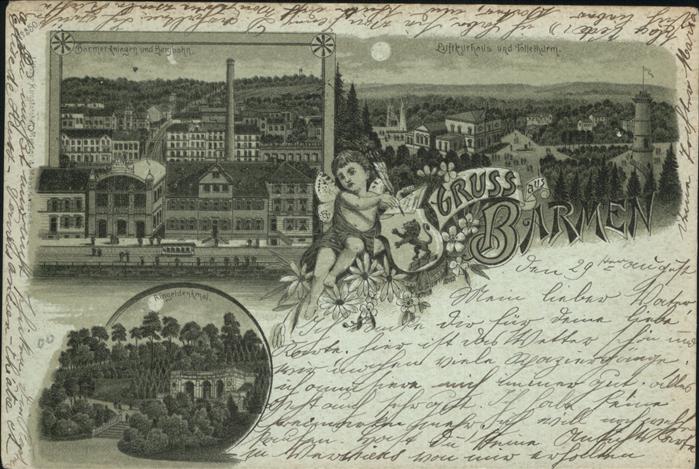 Barmen Wuppertal Kurhaus Tölleturm im Mondschein Ringeld