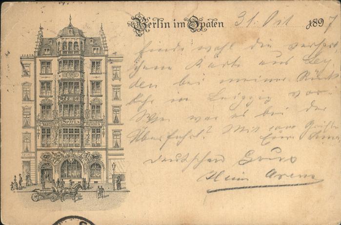 BERLIN  CITY Restauration zum Spaten Pferdedroschke