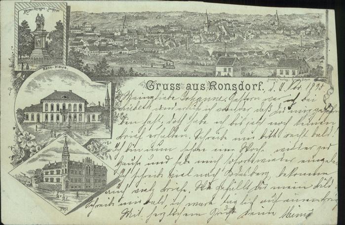 Ronsdorf Kaiser Krieger Denkmal Rathaus Post