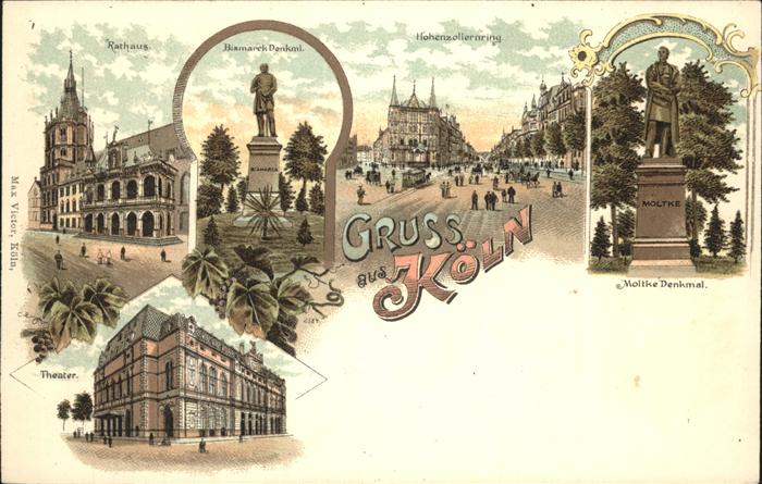 Koeln Rhein Rathaus Hohenzollernring Moltke Denkmal