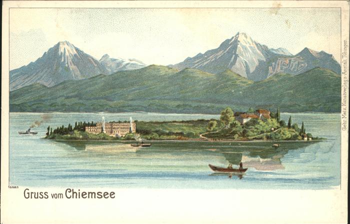 Chiemsee Bayern See Insel Schloss