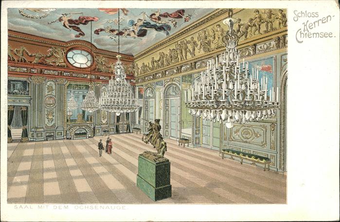 Chiemsee Bayern Schloss Herren-Chiemsee Saal mit Ochsenauge