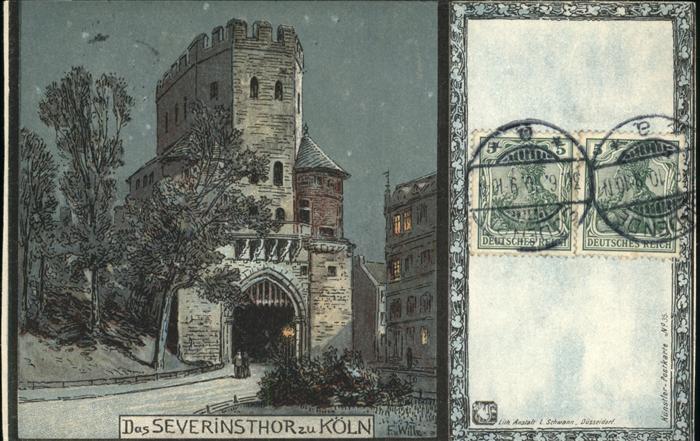 Koeln Rhein Severinstor Künstlerkarte