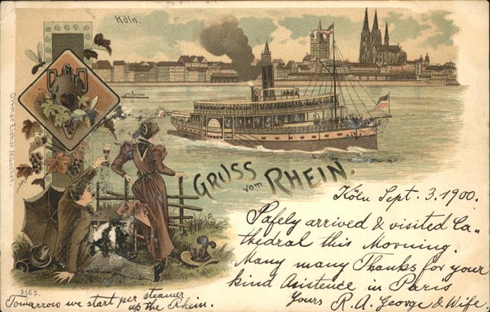 Koeln Rhein Rhein Schiffe Dom