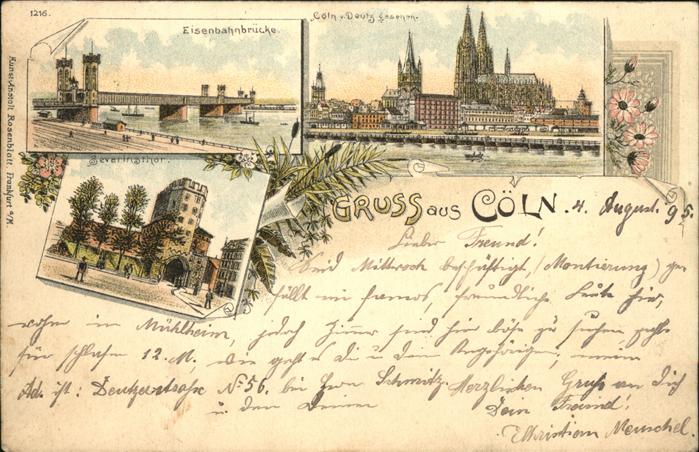 Koeln Rhein Dom Eisenbahnbrücke Severintor
