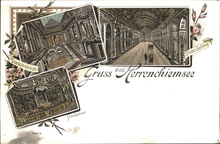 Chiemsee Bayern Schloss Herrenchiemsee Grosse Galerie Prunkzimmer Treppenhaus