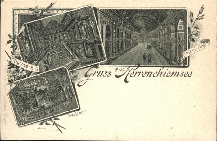 Chiemsee Bayern Schloss Herrenchiemsee Grosse Galerie Treppenhaus Prunkzimmer