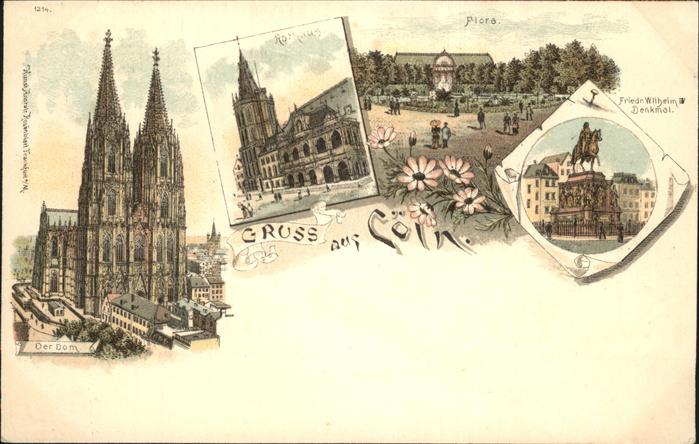 Koeln Rhein Dom Flora Friedrich-Wilhelm-Denkmal