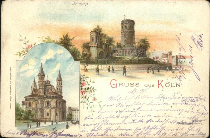 Koeln Rhein Bottmühle Kirche