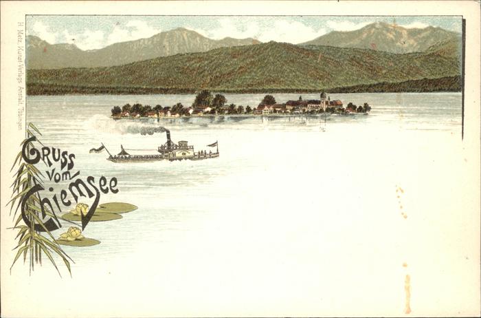 Chiemsee Bayern Insel Schiff See