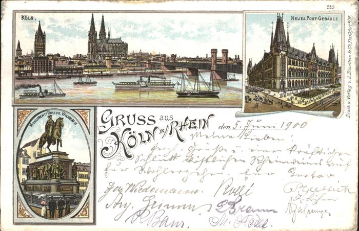 Koeln Rhein Neues Postgebäude Friedrich-Wilhelm-Den