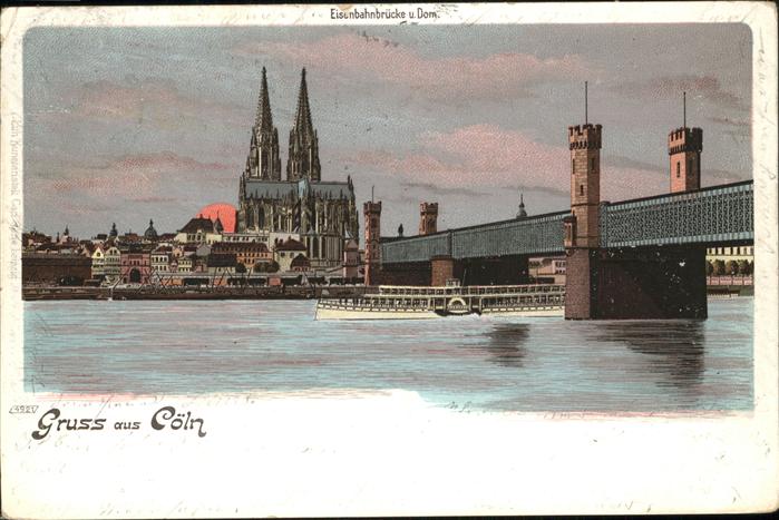 Koeln Rhein Dom Brücke Schiffe Rhein