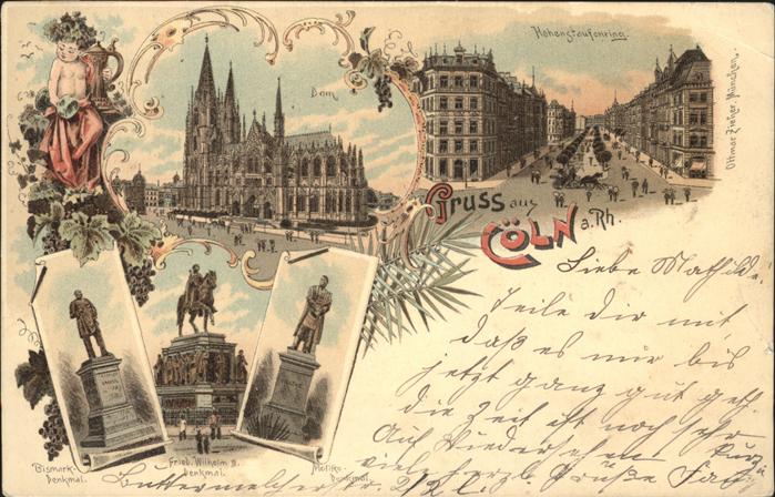 Koeln Rhein Hohen-Staufenring Dom Bismark-Denkmal F