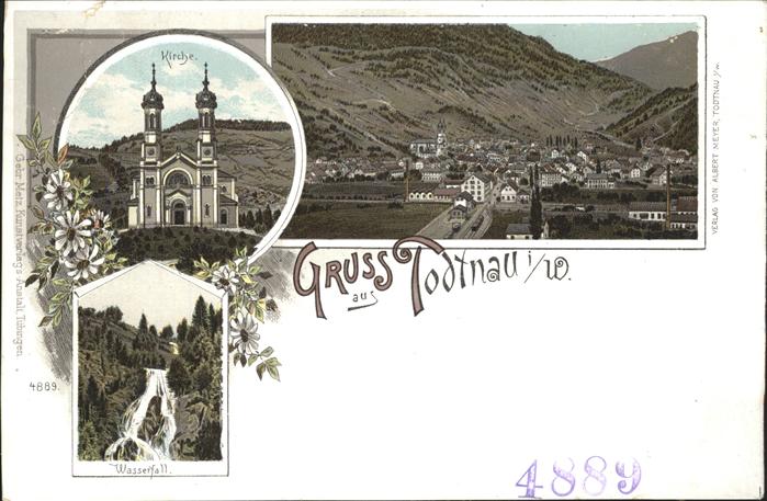 Todtnau Kirche Wasserfall Panorama