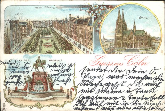 Koeln Rhein Dom Kaiser-Wilhelm-Ring Denkmal