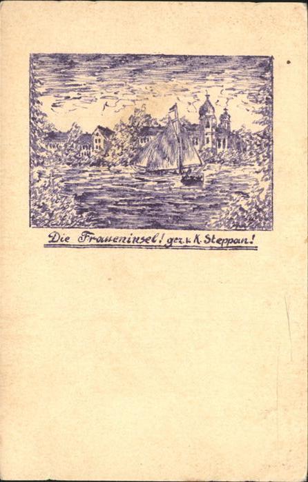Chiemsee Bayern Fraueninsel Kuenstlerkarte K. Steppan