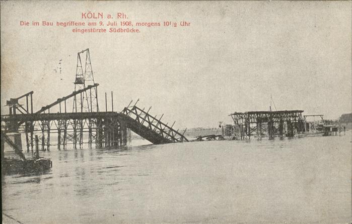 Koeln Rhein eingestuerzte Suedbruecke