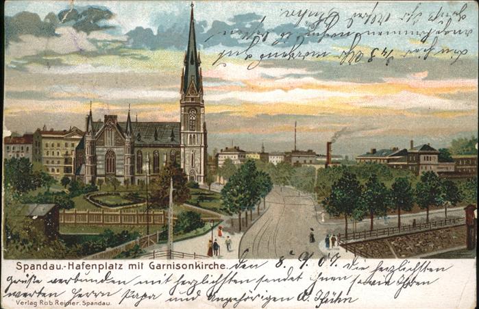 Spandau Hafenplatz Garnisonskirche Künstlerkart