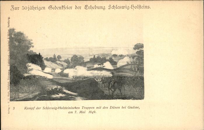 Schleswig Holstein Kampf Schleswig-Holsteinische Truppen mit Daenen 7.5.1849 Sti