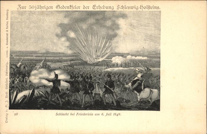 Schleswig Holstein Schlacht bei Friedericia 6.7.1849 Stich