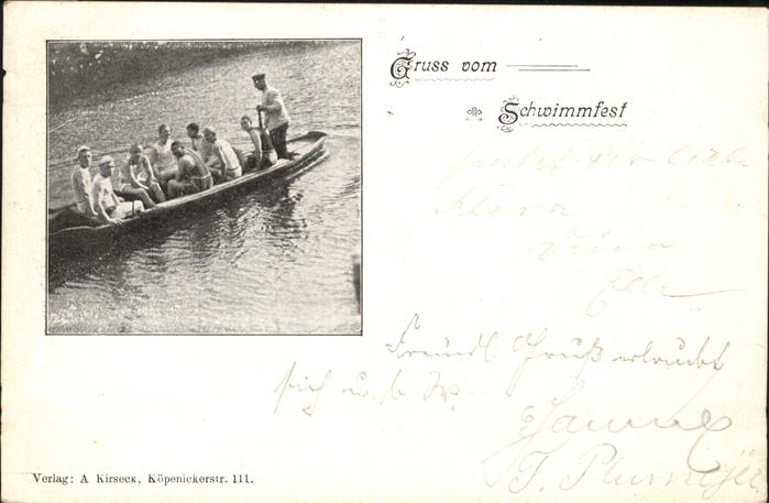 Hermsdorf Berlin Schwimmfest Ruderboot