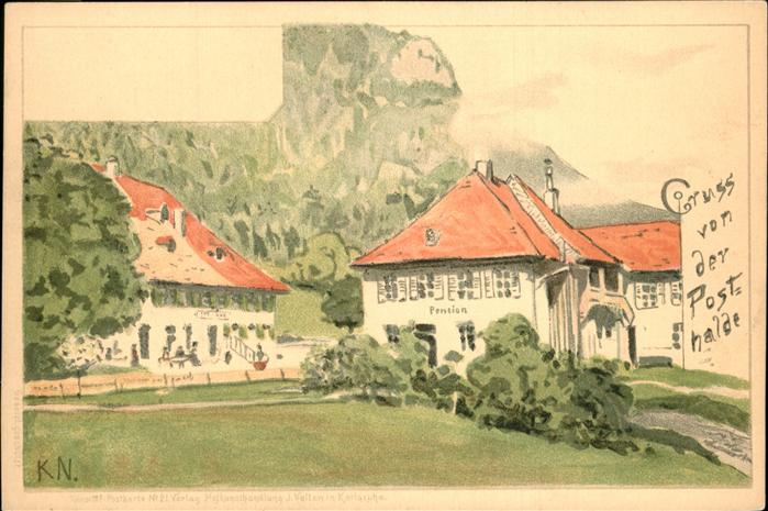 Hinterzarten Posthalde Pension Künstlerkarte