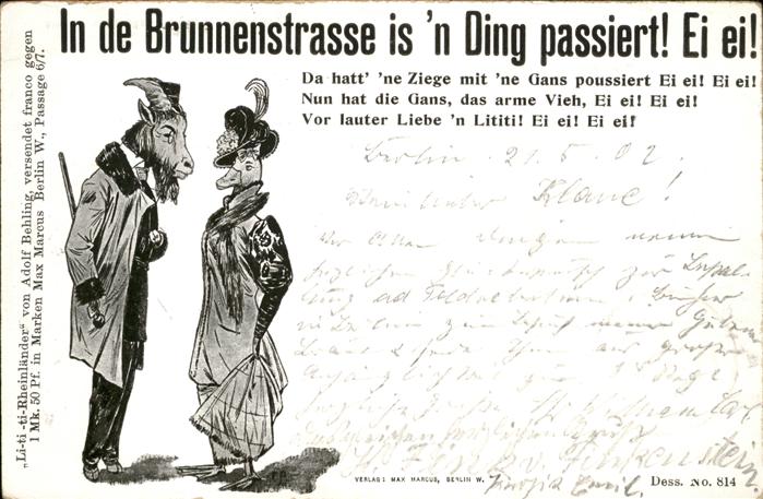 Berlin Karikaturzeichnung Ziege und Gans