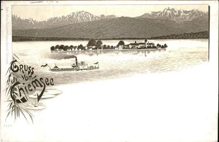Chiemsee Bayern Insel Schiff