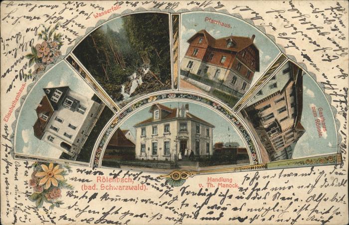 Roetenbach Baden Elisabethenhaus Wasserfall Pfarrhaus Ga