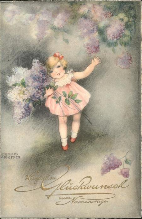 Petersen Hannes Namenstag Kind Blumen