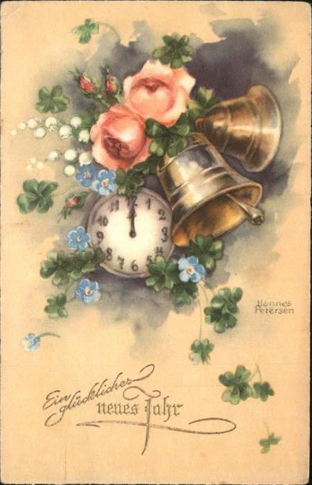 Petersen Hannes Neujahr Kirchenglocken Uhr Rosen