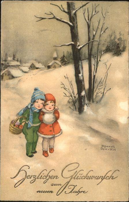 Petersen Hannes Neujahr Kinder Alabaster-Serie 4466