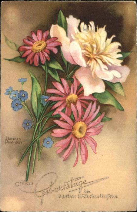 Petersen Hannes Geburtstag Blumen Alabaster-Serie 4442