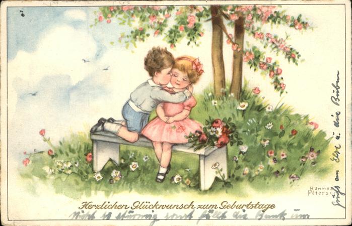Petersen Hannes Geburtstag Kinder Kuss Blumen