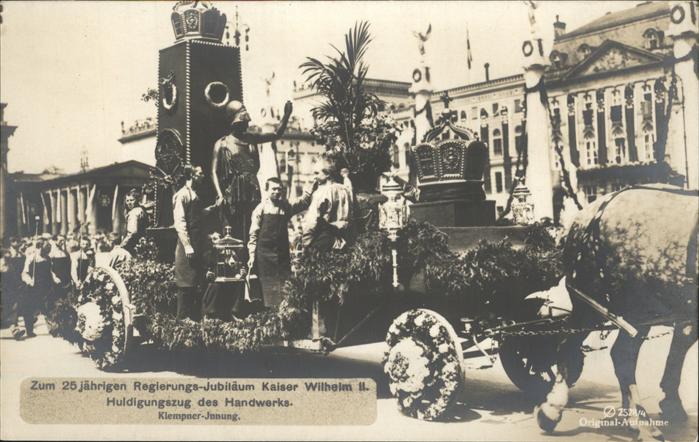 Wilhelm II Jubiläum Huldigungszug Handwerk Klempne
