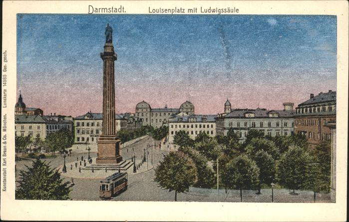 Verlag Braun Nr. 14985 Darmstadt Louisenplatz Ludwigssäu