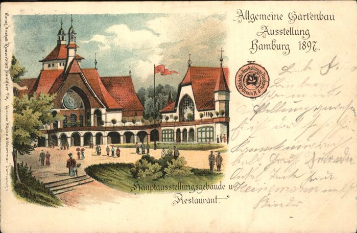 Ausstellung Gartenbau Hamburg 1897 Hauptausstellungsgebäude Restaurant