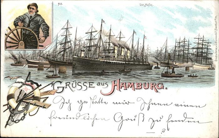 Segelschiffe Hafen Hamburg Anker