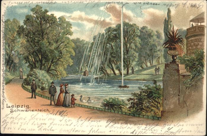 Verlag Buerger Leipzig Nr. 2020 Leipzig Schwanenteich