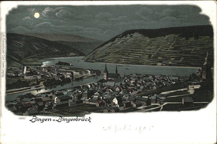 Verlag Garte Leipzig Litho Nr. 5046 Bingen Bingerbrueck