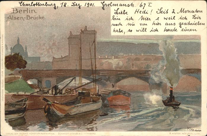 Kley Nr. 151 Berlin Alsen-Brücke Boote