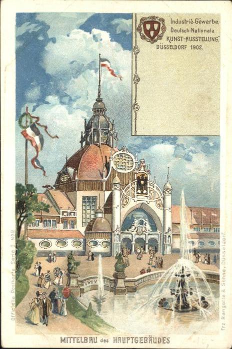 Ausstellung Industrie Gewerbe Kunst Duesseldorf 1902  Mittelbau Hauptgebaeude