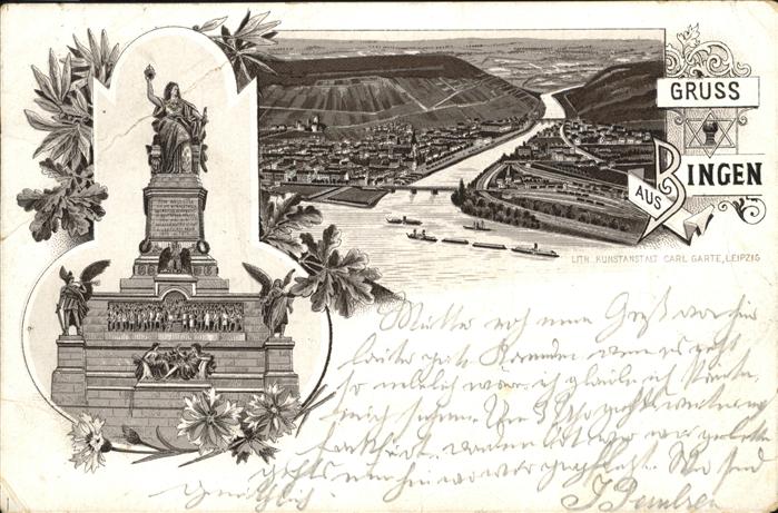 Verlag Garte Leipzig Litho Nr. Bingen Germania