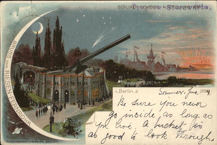 Ausstellung Gewerbe Berlin 1896 Riesen-Fernrohr
