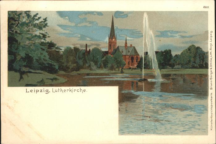 Verlag Buerger Leipzig Nr. 2035 Leipzig Lutherkirche